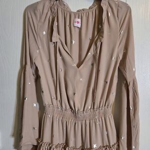 Buddy Love Ruffled Elastic Waist Dress with Silver Stars